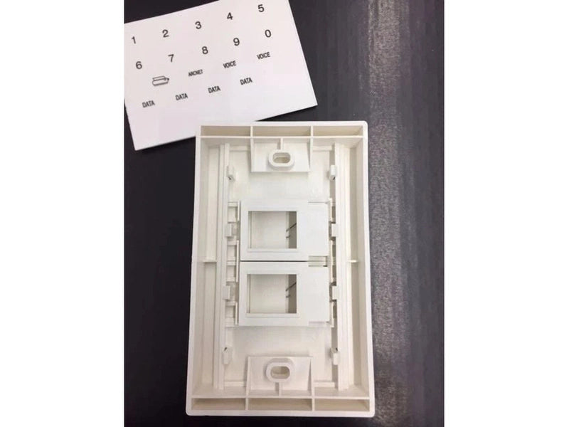 2x Faceplate Shuttered White 2 Port 2-279393-2 Copy