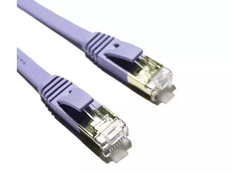 10m CAT7 RJ45 10Gbps 600Mhz Ethernet Network LAN Flat Cable - Purple
