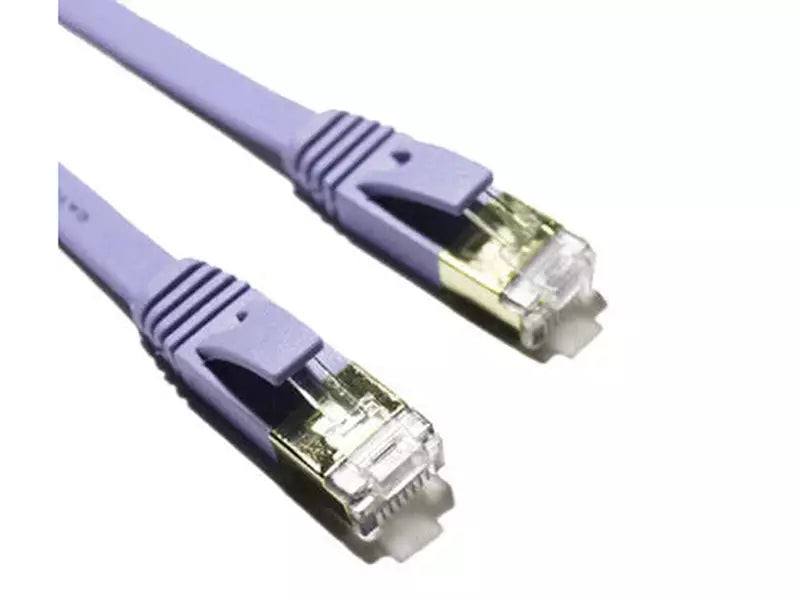 15m CAT7 RJ45 10Gbps 600Mhz Ethernet Network LAN Flat Cable - Purple