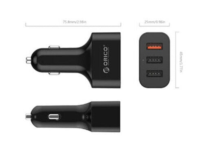 ORICO QC 2.0 3 Port USB Car Charger 35W Output Smart Charger