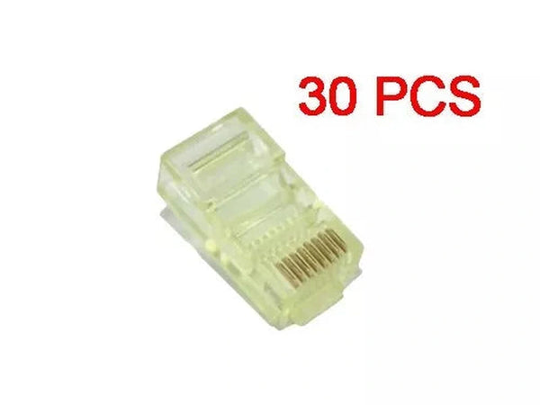 30pcs RJ45 CAT5 CAT5e Connectors - Yellow
