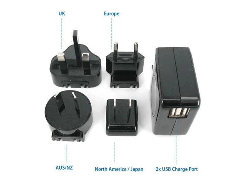 Huntkey TravelMate Multi Plugs Dual USB 2.1A Wall Charger HKC02105042-XA