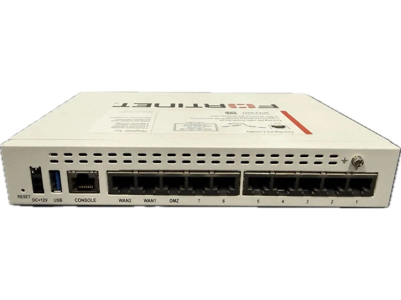 **Used/Refurbished** Fortinet FortiGate 60E 10 x GE RJ45 ports 7 x Internal Ports, 2 x WAN Ports, 1 x DMZ Ports