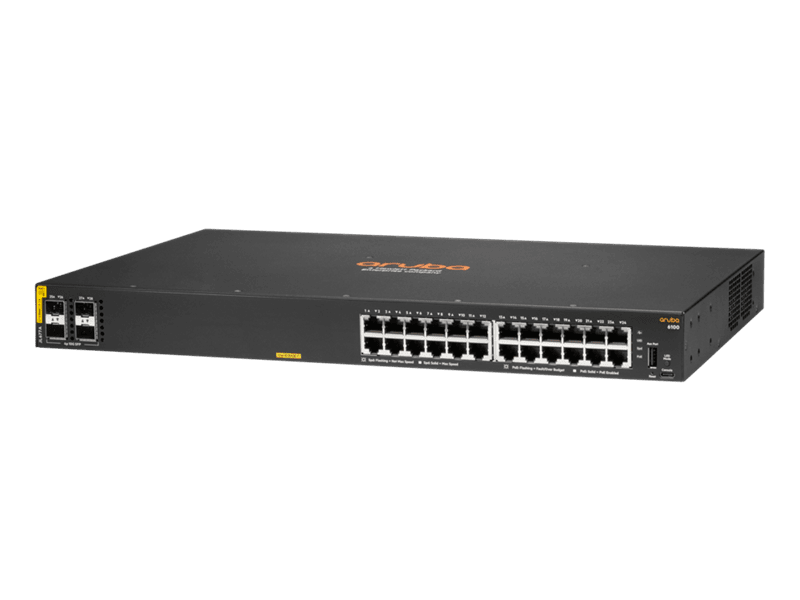 HPE Aruba 6100 24G Class4 PoE 4SFP+ 370W Switch