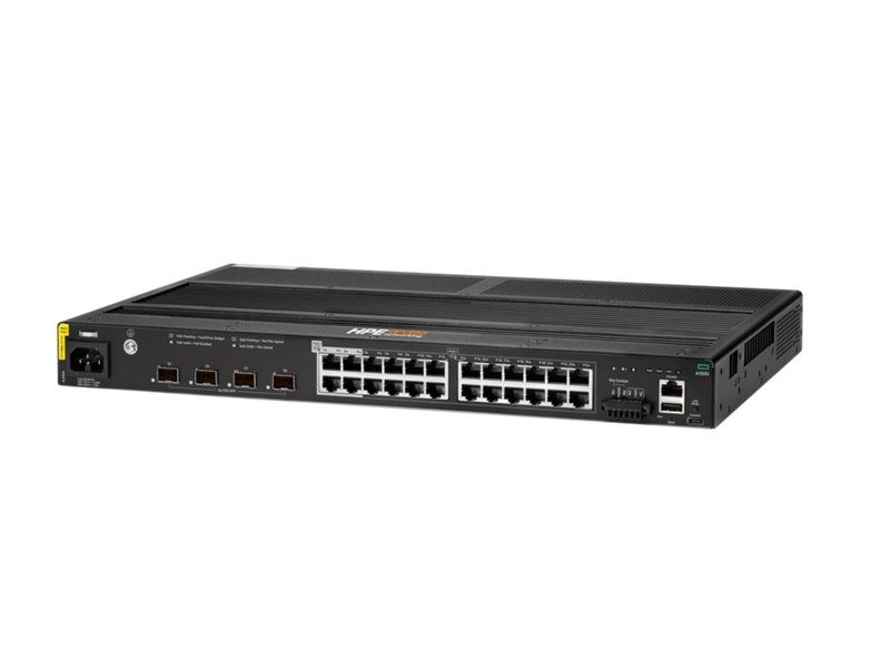 HPE Aruba Networking CX 4100i 24-Port Gigabit Managed PoE Switch 20x Class 4 PoE 4x Class 6 PoE 4x 10Gb SFP+ JL818A