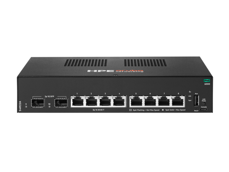 HPE Aruba Networking CX 6000 8-Port Gigabit Managed Switch 8x RJ45 2x 1G SFP Non-PoE S4R22A
