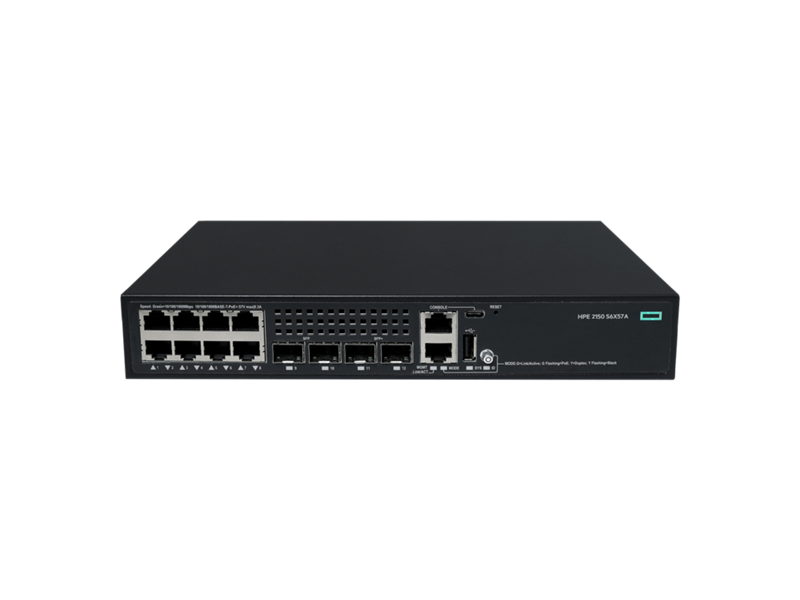HPE Networking CW 2150 8-Port Gigabit PoE+ Managed Switch with 2xSFP 2x10G SFP+ 125W S6X57A