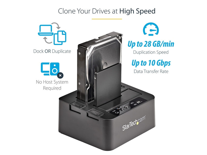 StarTech USB 3.1 10Gbps Duplicator Dock for 2.5" & 3.5" SATA SSD/HDDs
