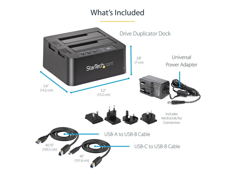 StarTech USB 3.1 10Gbps Duplicator Dock for 2.5" & 3.5" SATA SSD/HDDs