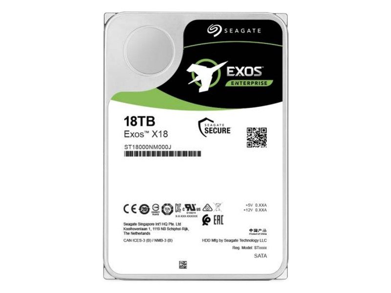 Seagate Exos X18 18TB 3.5" SATA 512E/4Kn 7200RPM Enterprise Hard Drive