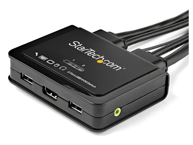 StarTech 2 Port Single HDMI 4K 60Hz Cable KVM Switch W/ Audio