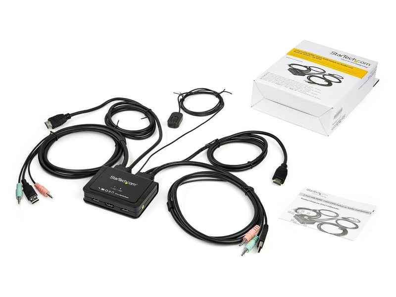 StarTech 2 Port Single HDMI 4K 60Hz Cable KVM Switch W/ Audio