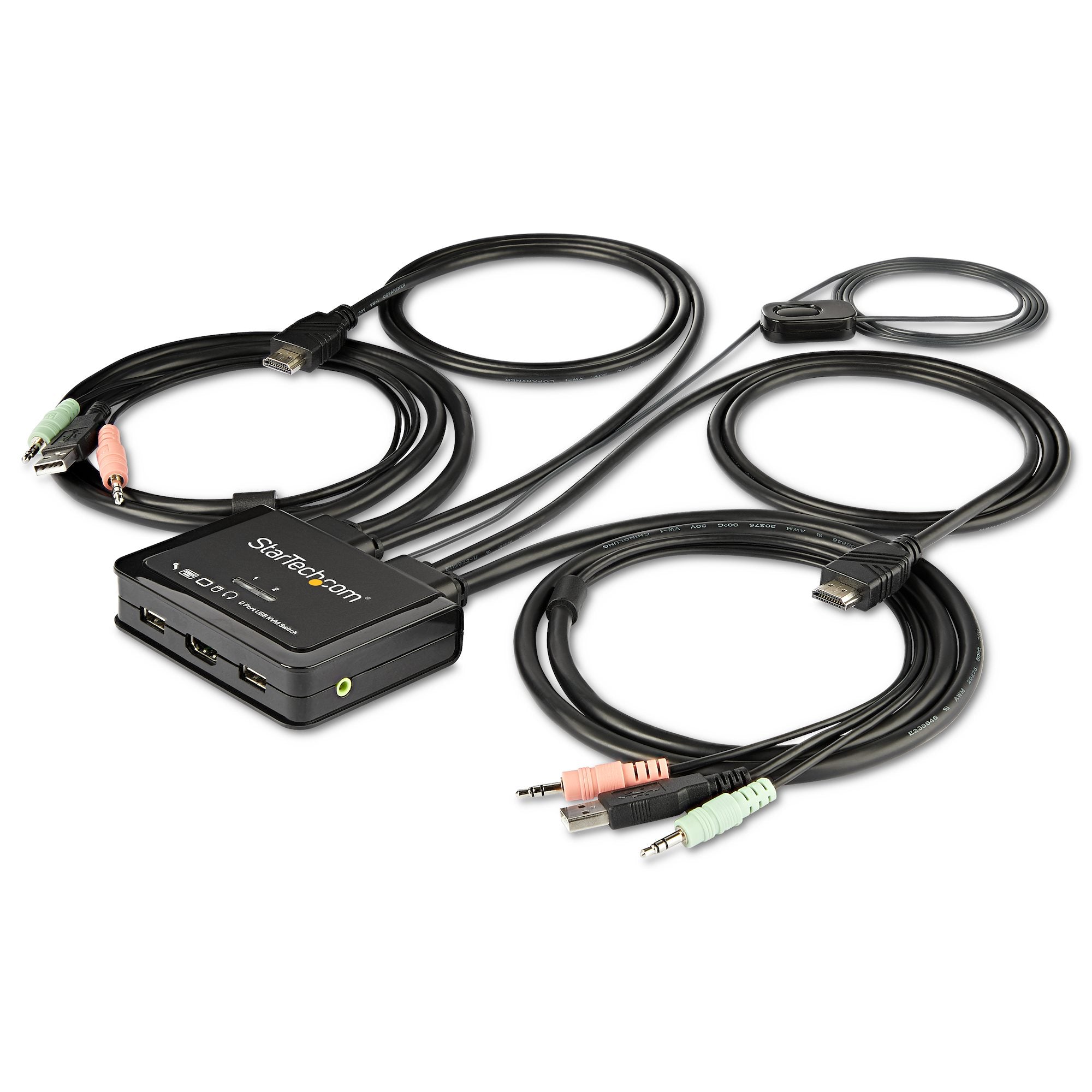 StarTech 2 Port Single HDMI 4K 60Hz Cable KVM Switch W/ Audio