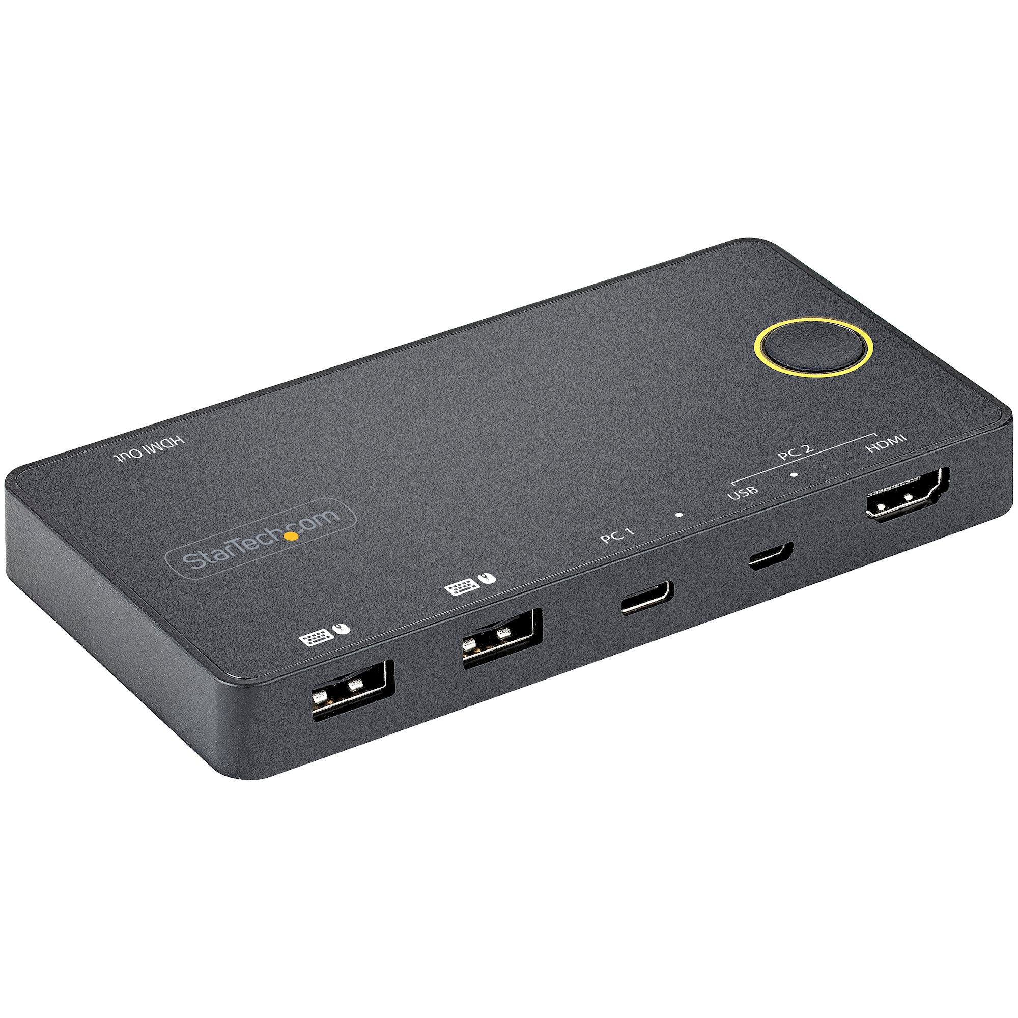 StarTech 2 Port USB-A + HDMI & USB-C KVM Switch - 1X 4K 60Hz HDMI 2.0 2 Yr