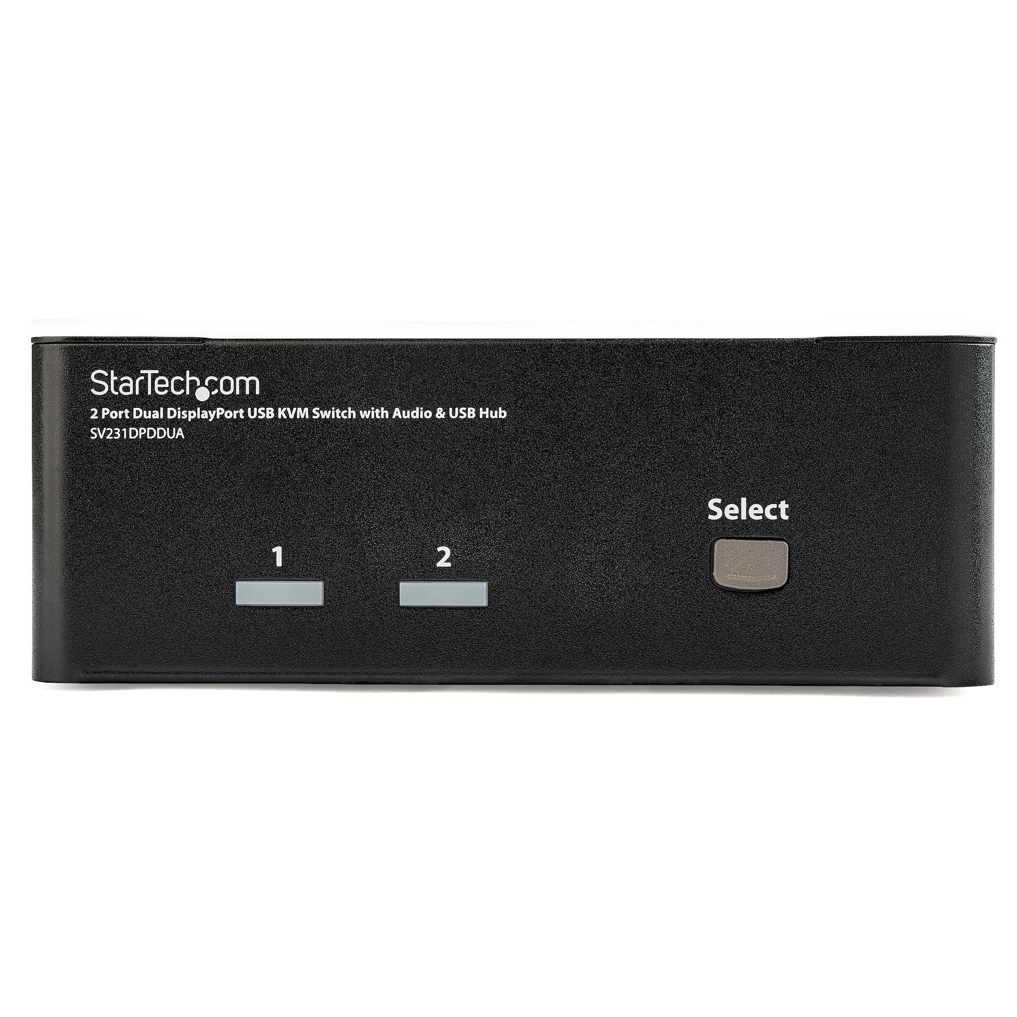 StarTech 2 Port Dual Displayport KVM Switch, USB, Audio, Hotkey, No Cable, 3Yr