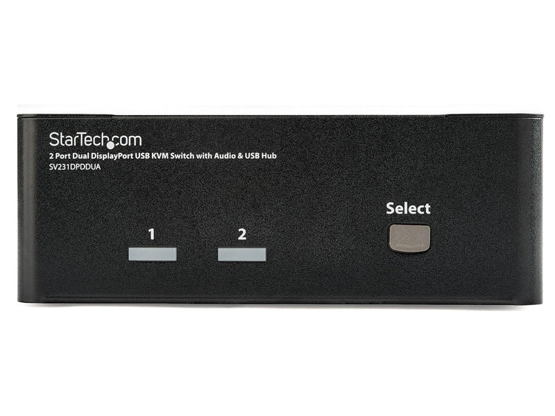 StarTech 2 Port Dual Displayport KVM Switch, USB, Audio, Hotkey, No Cable, 3Yr