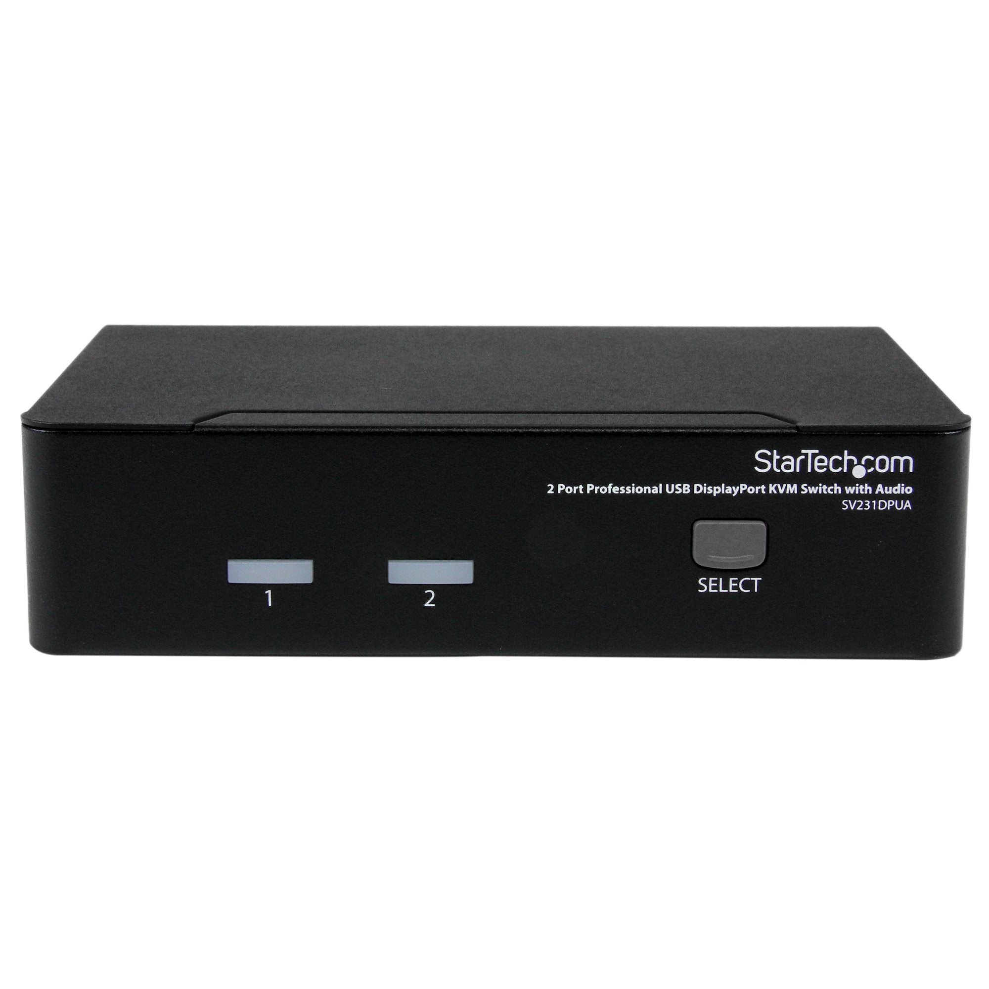 StarTech 2 Port Single Displayport KVM Switch, USB, Audio, No Cable, 3Yr