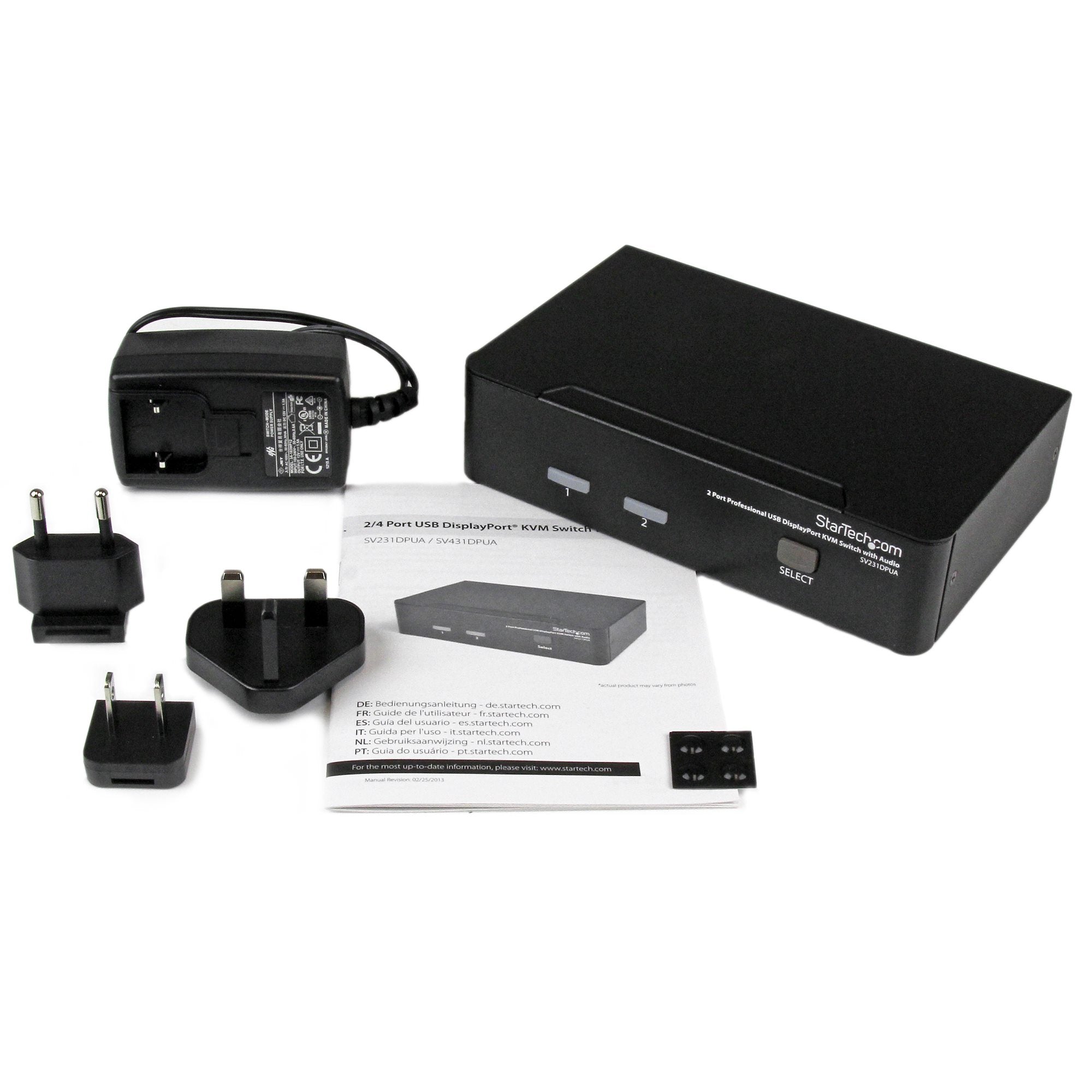 StarTech 2 Port Single Displayport KVM Switch, USB, Audio, No Cable, 3Yr