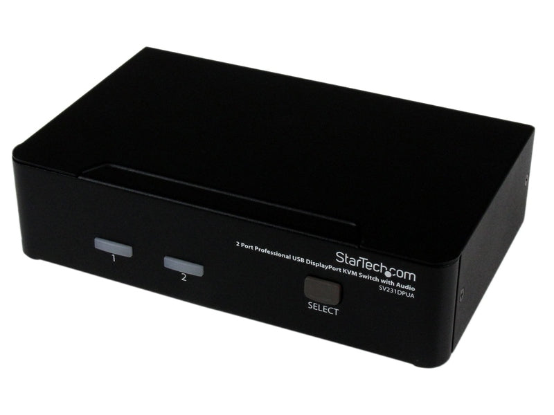 StarTech 2 Port Single Displayport KVM Switch, USB, Audio, No Cable, 3Yr