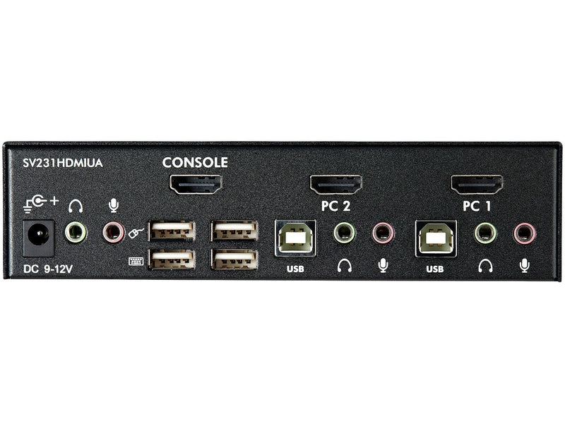 StarTech 2 Port KVM Switch, Single Display, HDMI 3 , USB 4 , Audio, No Cables