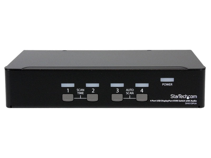 StarTech 4 Port Single Displayport KVM Switch, USB, Audio, No Cable, 3Yr
