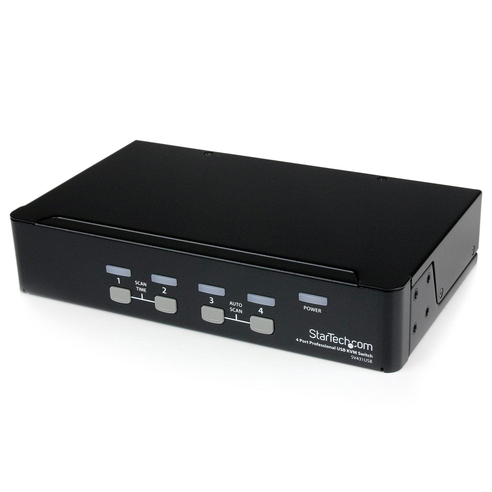 StarTech 4 Port Single VGA KVM Switch, 1440P, Built-In USB2.0 Hub, 3Yr