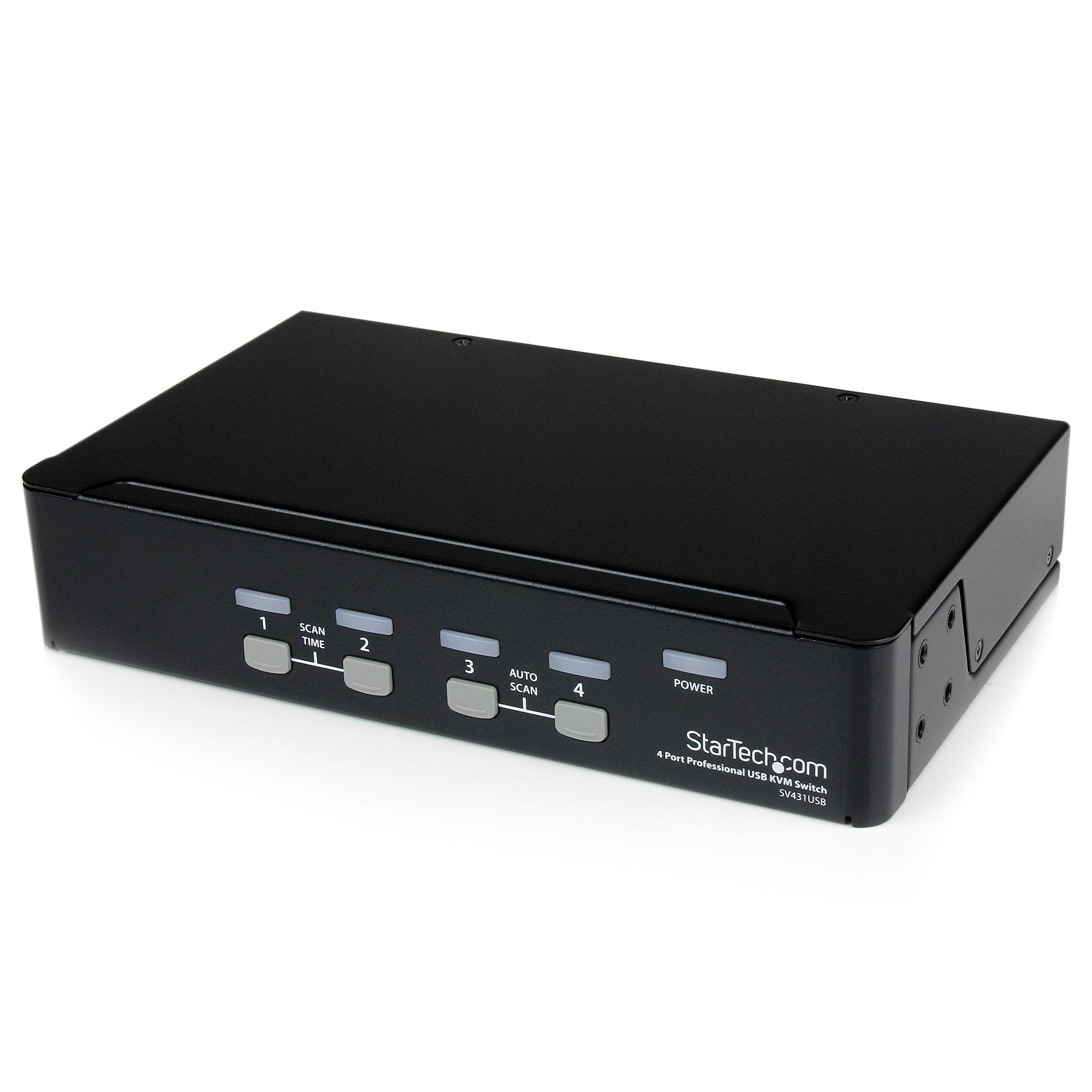 StarTech 4 Port Single VGA KVM Switch, 1440P, Built-In USB2.0 Hub, 3Yr