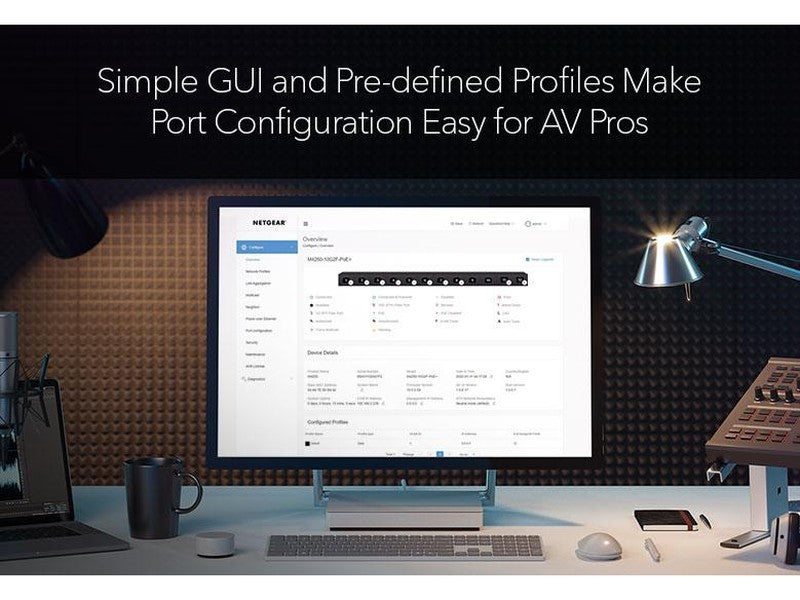 Netgear M4350-24M4X4V 32-Port Managed Switch 24 x 2.5G and 4 x 10g/Multi-Gig PoE++ with 4 x 25GBASE-X SFP28 MSM4332