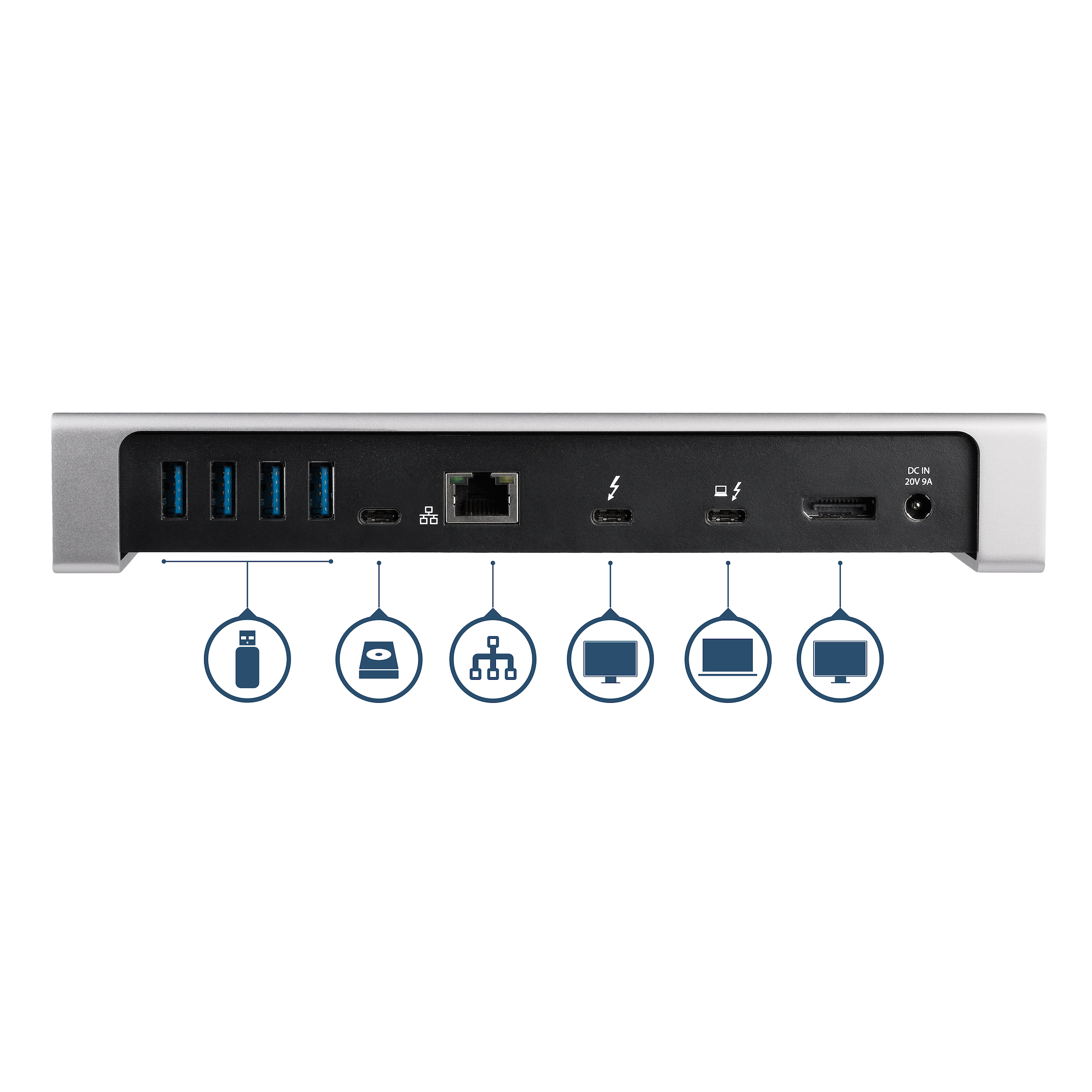 StarTech Thunderbolt 3 4K Dock, Dual Display, DP, USB 5 , USB-C, TB3, RJ45, 85W, Ac,3Yr
