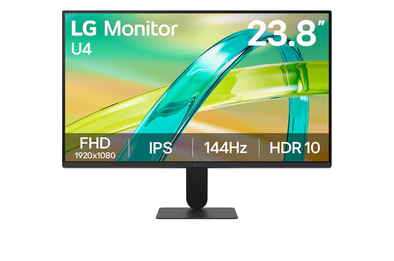 LG 24" 24U411B-B FHD 144Hz Monitor, HDMI, VGA, 100x100 VESA
