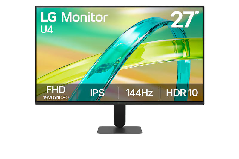 LG 27" 27U411B-B FHD 144Hz Monitor, HDMI, VGA, 100x100 VESA
