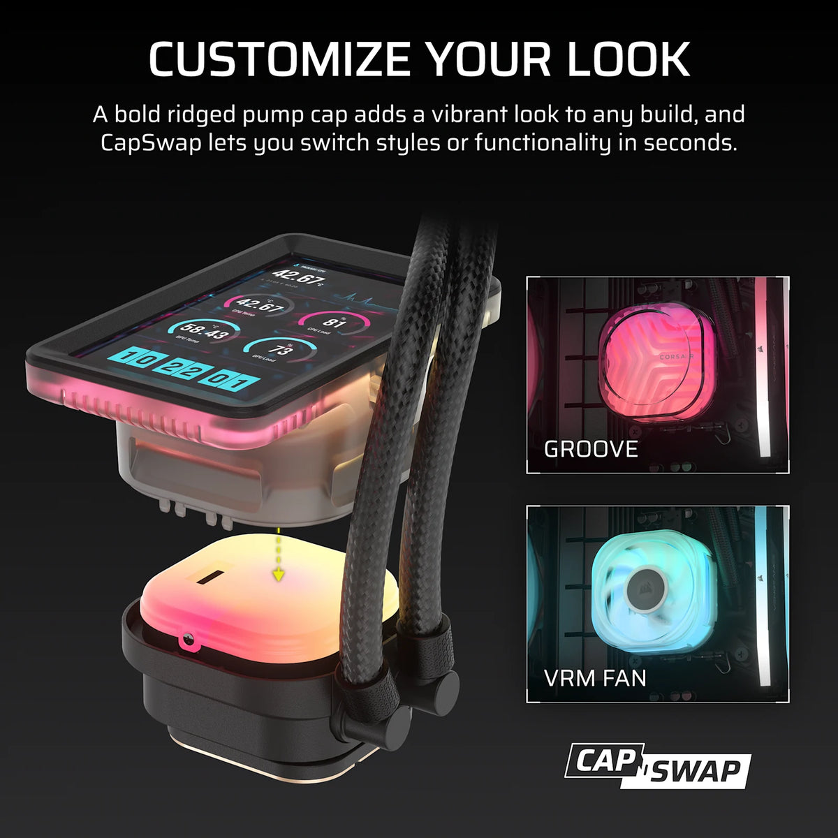 CORSAIR iCUE LINK TITAN II 360 RX RGB - Black, 360mm AIO, FlowDrive Gen 2, RX II Fan, RGB, Copper Coldplate, AM5/AM4, LGA1851/1700