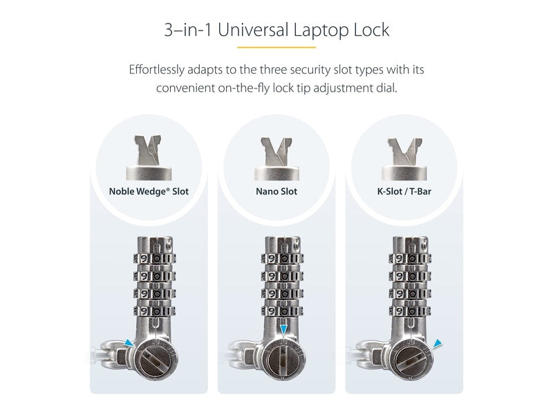 Startech UNIVCS25-LAPTOP-LOCK 25-Pack Laptop Lock 6.6ft 2m Cable