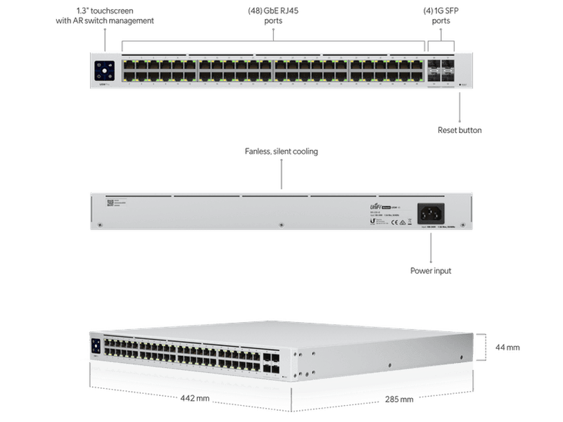 Ubiquiti UniFi 48 Ports Managed Gigabit Switch, 4x SFP Ports