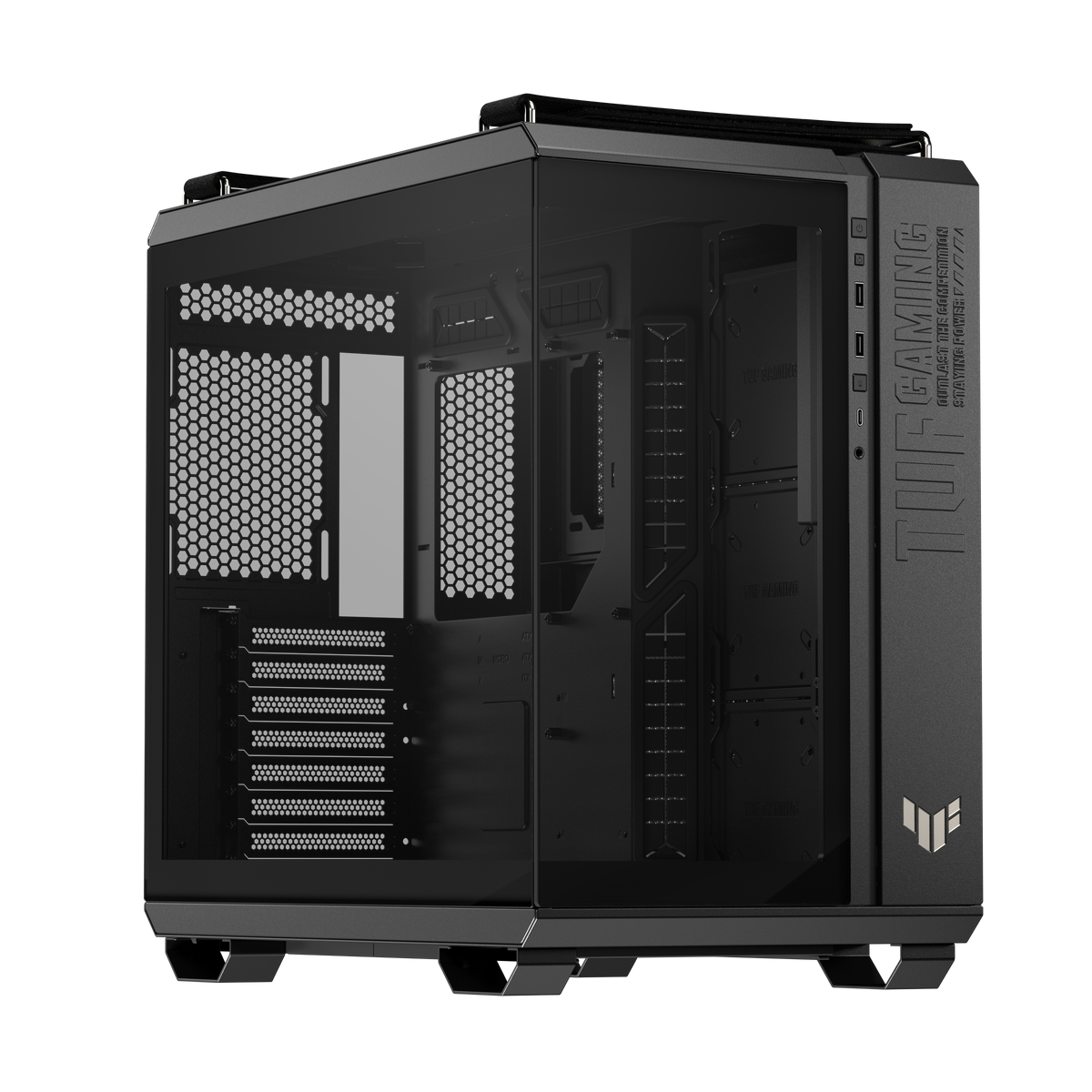 ASUS TUF Gaming GT502 Horizon Black Dual-Chamber Tempered Glass ATX Mid Tower PC Case GT502 FV/BLK/TG