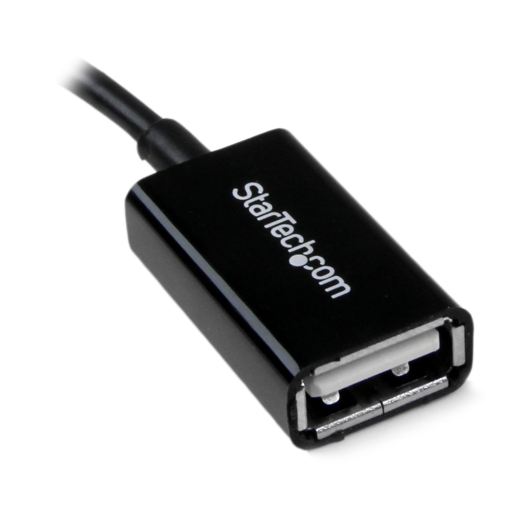 StarTech 5" Micro USB 2.0 B to USB 2.0 A OTG Cable, M/F, LTW