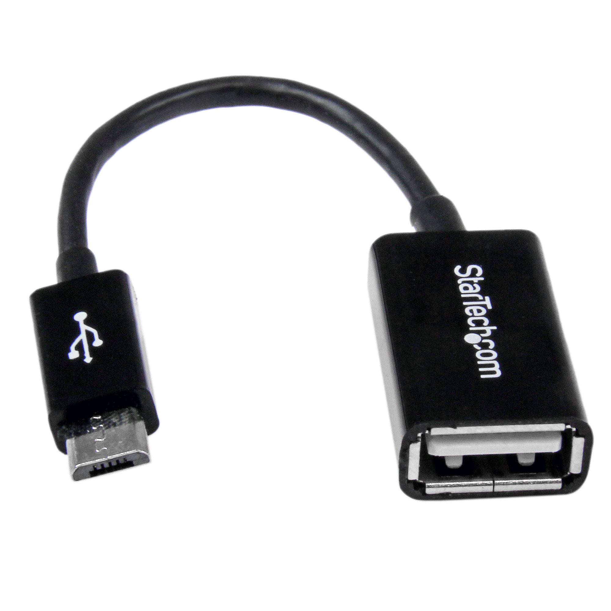 StarTech 5" Micro USB 2.0 B to USB 2.0 A OTG Cable, M/F, LTW