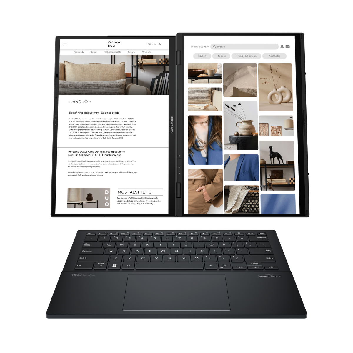 ASUS Zenbook Duo UX8406CA-QL978W Dual 14-inch OLED Core Ultra 9 285H 32GB Laptop 90NB14X1-M00M00