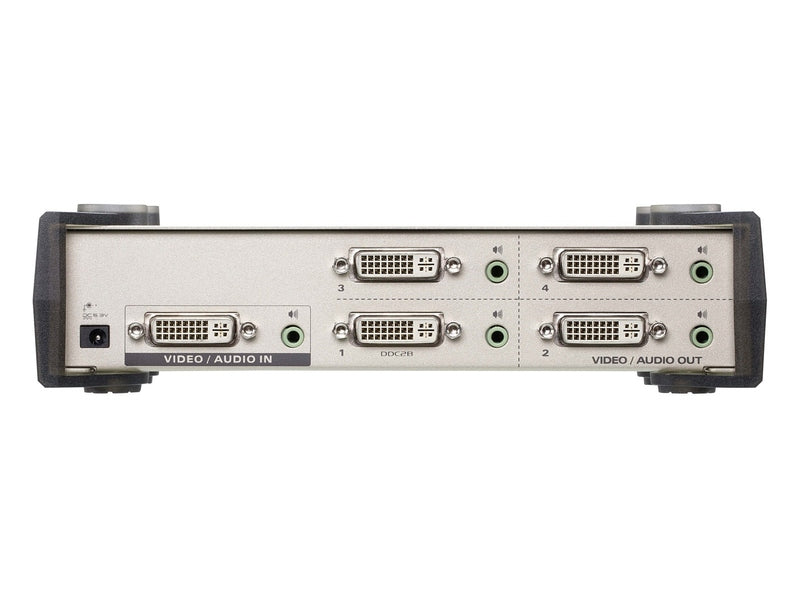 Aten Video Splitter 4 Port DVI Video Splitter w/ Audio 1920x1200@60Hz, Cascadable to 3 Levels Up to 64 Outputs