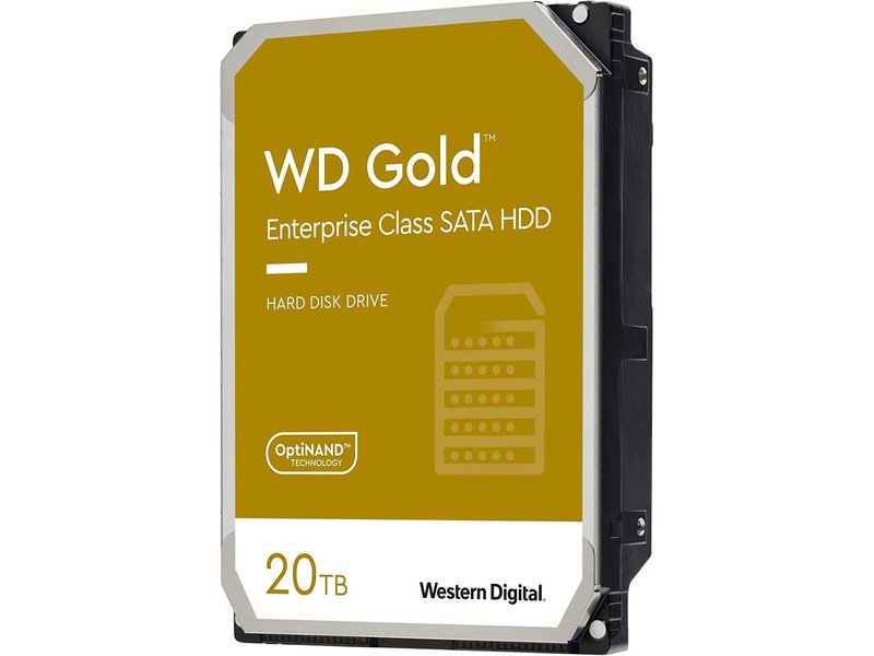 WD Gold 20TB 3.5" SATA 6Gb/s 512e 7200RPM Enterprise Hard Drive