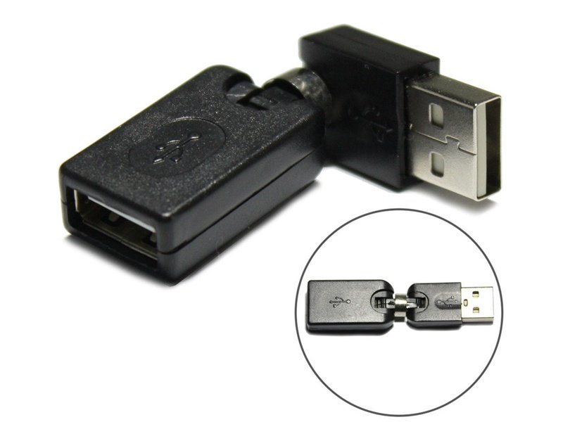 USB 2.0 Male to USB 2.0 Female Adapter 360 Degree