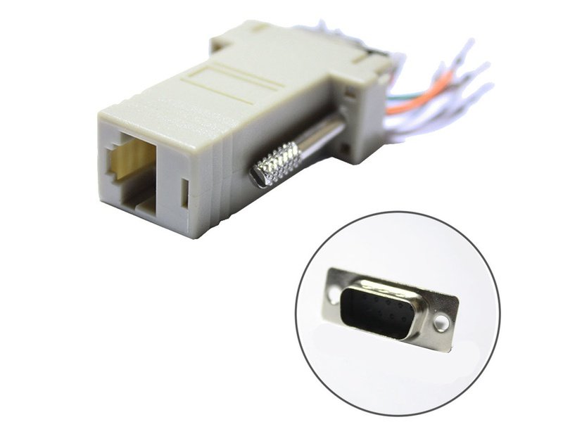DB 9 Pin Male to RJ-45 Female Adapter