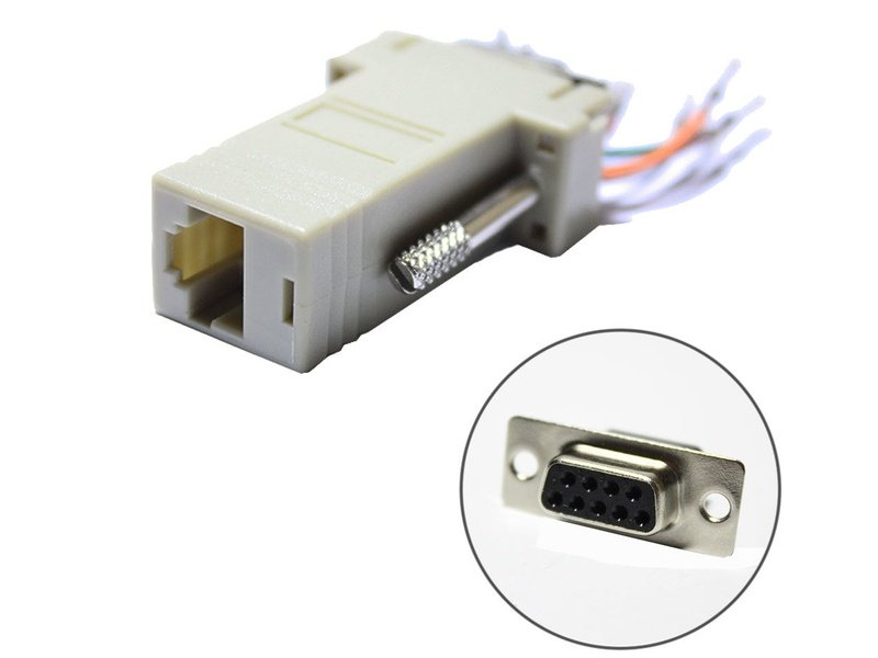 DB 9 Pin Female to RJ-45 Female Adapter