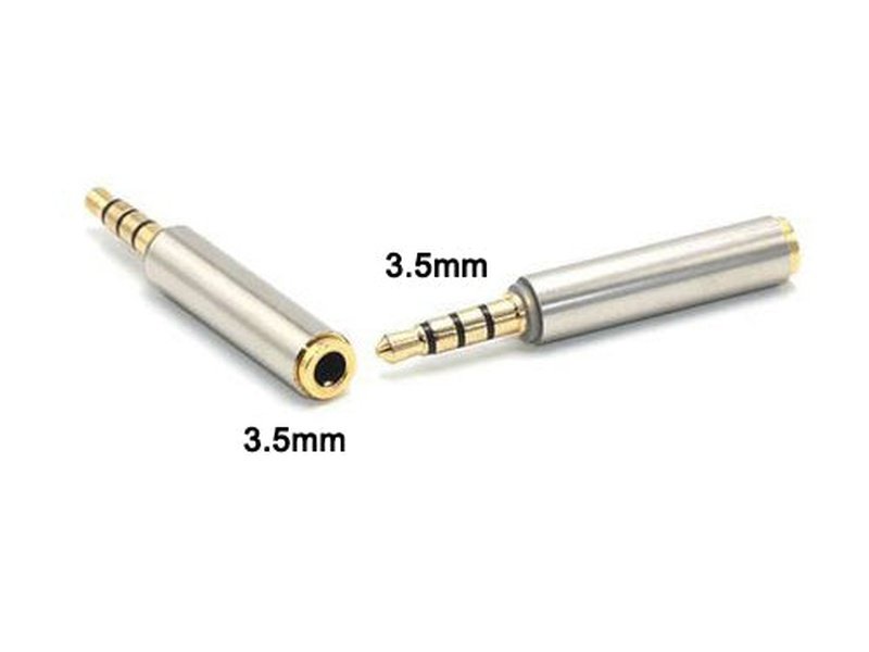 3.5mm Male to 3.5mm Female Audio Stereo Headphone Jack Adapter - Silver
