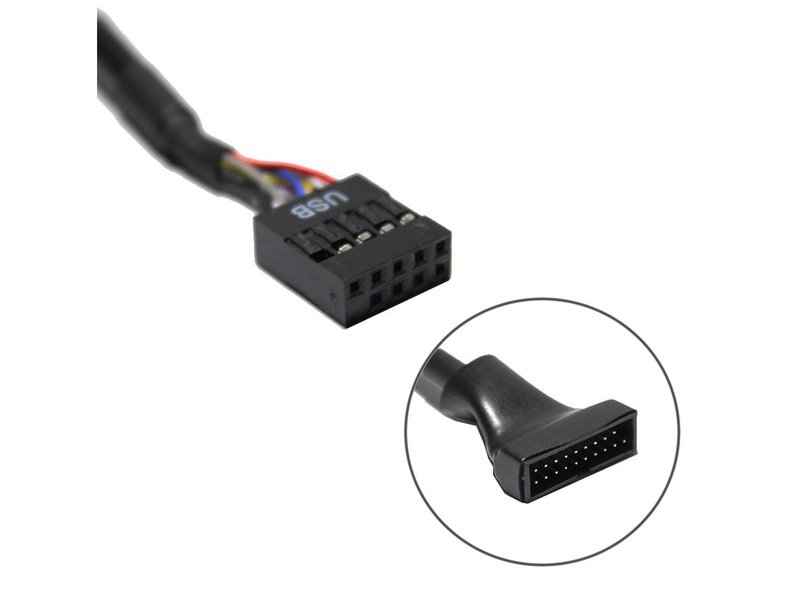 USB 2.0 9 Pin F to USB 3.0 20 Pin M Cable 15cm