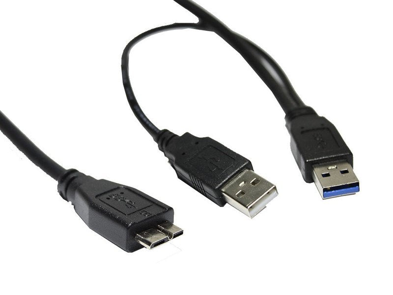 USB 3.0 to USB 2.0 and USB 3.0 Micro B Dual Y Cable 53cm