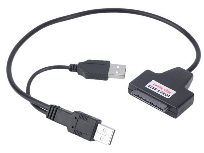 2x USB 2.0 to 7+9 Pin Micro SATA Cable