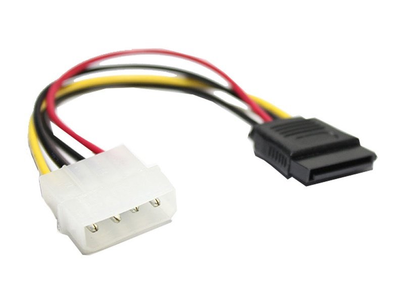 Molex 4 Pin M to SATA 15 Pin F Cable 17cm