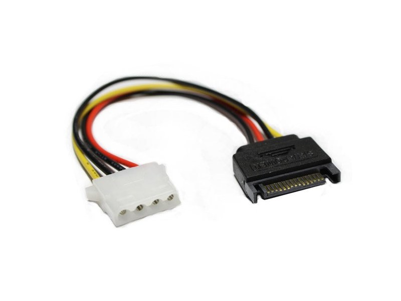 SATA 15 Pin Male to Molex 4 Pin Female Cable 20cm