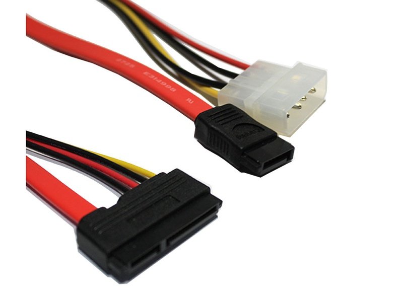 SATA 7 Pin F with Molex 4 Pin M to SATA 15 Pin F Cable 40cm